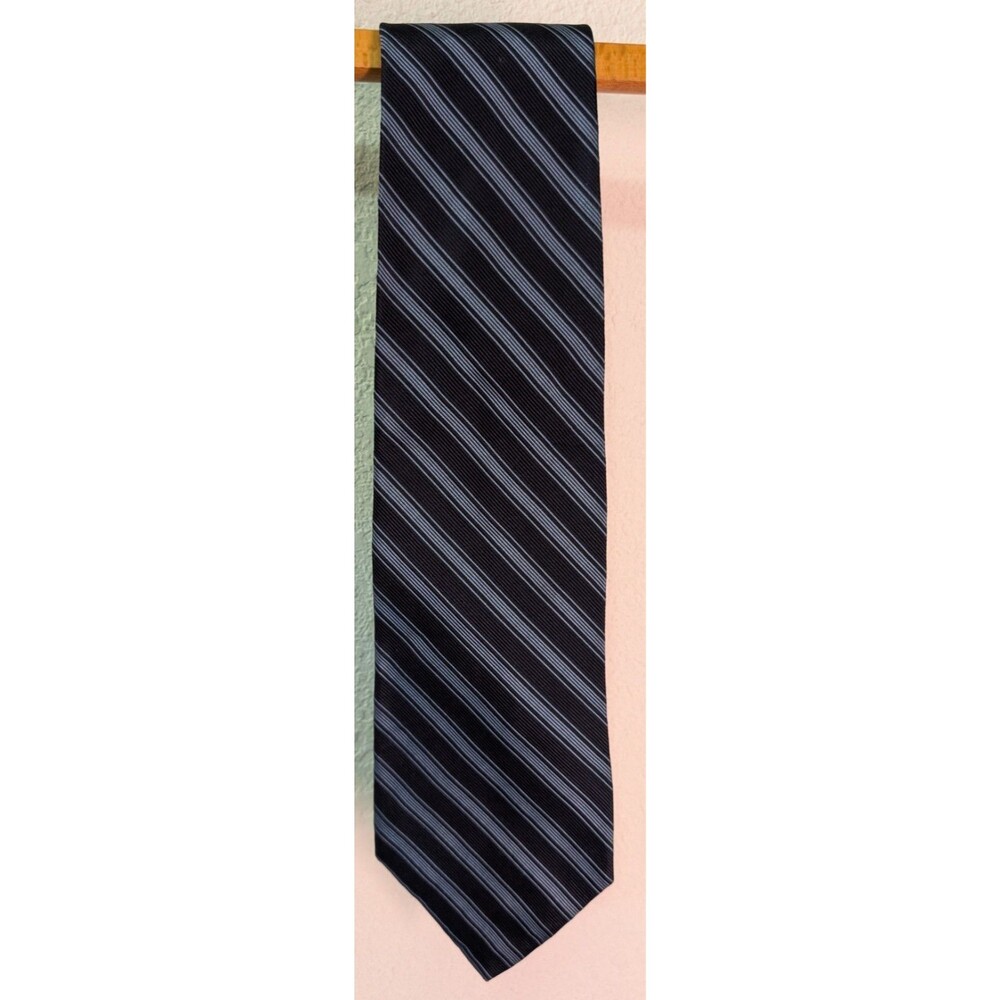 Lauren Ralph Lauren Blue Silk Cotton Tie Striped Hand Finished Made in USA (343)